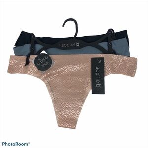NWT sophie b. Panties Sz Large Pkg/3 Thongs